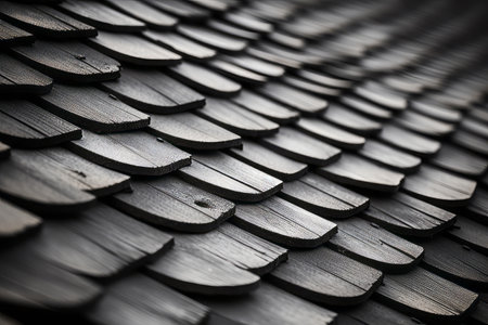 Captivating Detail: Exploring the Beauty of Roof Shingles in a Close-Up Shot (AR 3:2)の素材