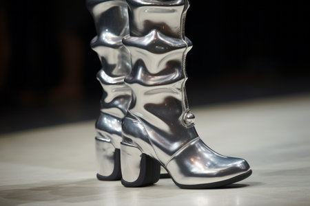 Reflecting Style: A Captivating Portrait of a Person Rocking a Silver Bootの素材