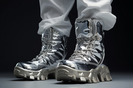 The Fascinating Enigma of the Silver-Clad Footwearの素材