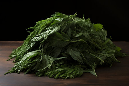 The Natural Beauty of a Pile of Spruce Leaves Captured in 3:2の素材