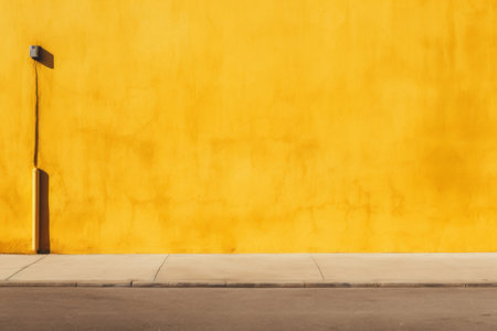 Casting Sunshine: The Mastery of A Yellow Concrete Wall --ar 3:2の素材
