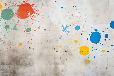 Vibrant Concrete Canvas: A Captivating Display of Polka-Dotted Abstract Wallの素材