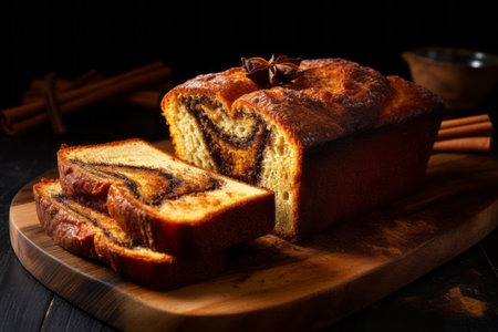 A Scrumptious Delight: The Tempting Aroma of Baked Cinnamon Breadの素材