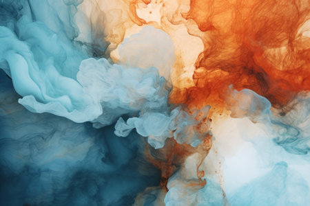 Harmonious Blend: A Mesmerizing Abstract Background with Blue and Brown Dye -- AR 3:2の素材