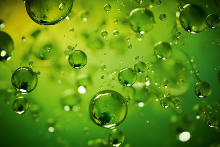 Enigmatic Elegance: Exploring a Prism of Green Textures and Bubblesの素材