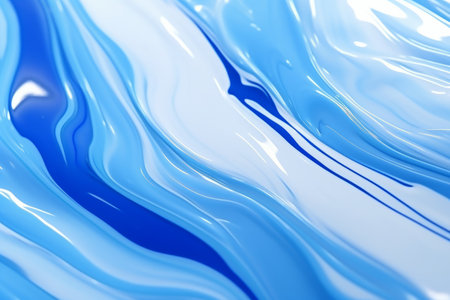 Mesmerizing Flow: A Captivating Abstract Blue Paint Background with a Shiny Surface - AR 3:2の素材