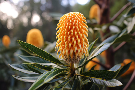 Elegant Banksia: A Mesmerizing Display of Long Leavesの素材