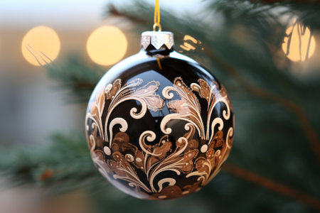 Dazzling Diversity: Black and Brown Round Ornament Shining in Transparent Plastic Packの素材