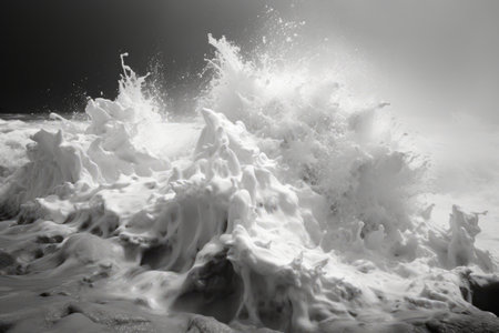 Capturing the Essence: A Stunning Monochrome Sea Foam Image at 3:2 Aspect Ratioの素材