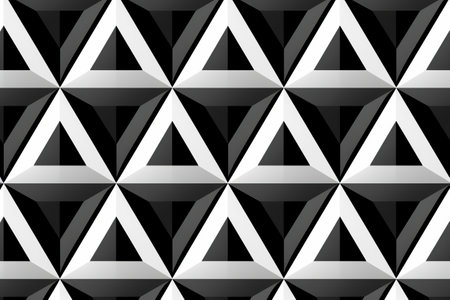 Contrasting Geometry: A Black and White Triangle Pattern Explored - AR 3:2の素材