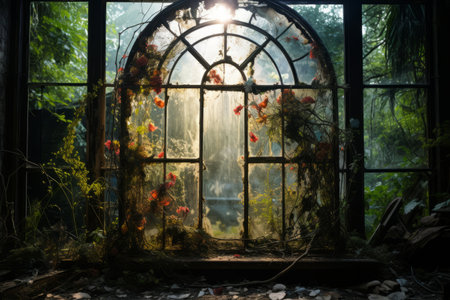 Captivating Aesthetics: Introducing the Enigmatic Beauty of the Black Metal Framed Glass Window --arの素材