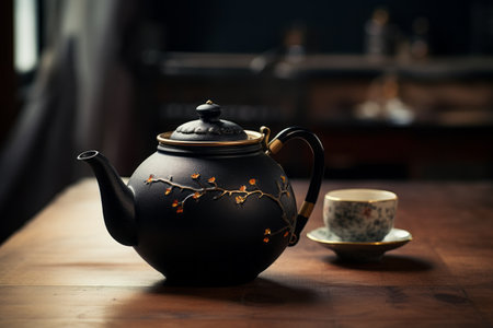 The Elegance of the Black Round Teapot: A Harmonious Addition to Any Tableの素材