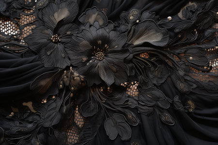 Intriguing Aesthetic: Unveiling the Black Textile -ar 3:2の素材
