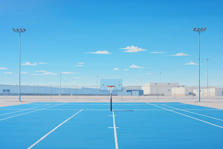 Vibrant Blue Athletic Field: A Stunning 3:2 Visual Masterpieceの素材