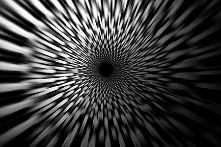 Captivating Monochrome Image: Abstract Blurred Circular Pattern in Black and Whiteの素材