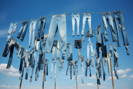 Revitalizing Your Wardrobe: Embrace the Classic Appeal of Blue-washed Denim Bottoms --ar 3:2の素材