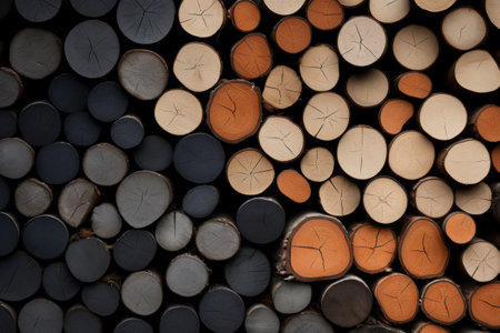 Earthy Tones in Nature: Brown and Gray Wood Logs (3:2 Aspect Ratio)の素材