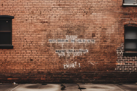 Inspiration on a Brown Brick Wall: White and Black Quote Brings Life --ar 3:2の素材