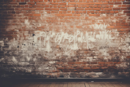 Inspiring Words on a Brown Brick Canvas: A Monochrome Masterpiece -ar 3:2の素材