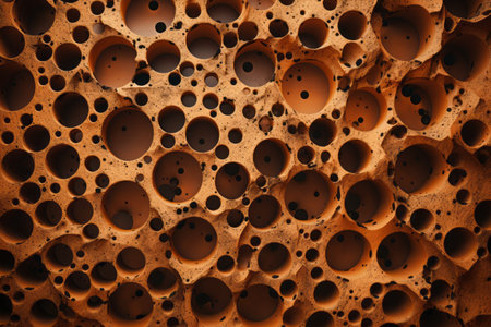 Exploring the Artistry of the Brown Wall: Holes as a Design Element --ar 3:2の素材