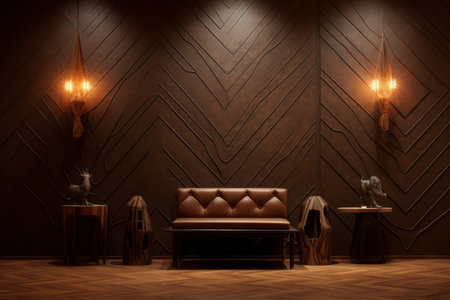 Aesthetically Pleasing: Exploring the Intricate Design of the Brown Wall --ar 3:2の素材