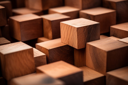 Captivating Close-Up Photography: Exploring the Allure of Brown Wooden Blocksの素材