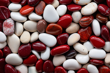 Mosaic Symphony: An Artistic Harmony of White and Red Stones --ar 3:2の素材