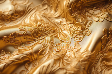 Glimpse of Gold: Intimate Close-up of Textile in 3:2 Aspect Ratioの素材
