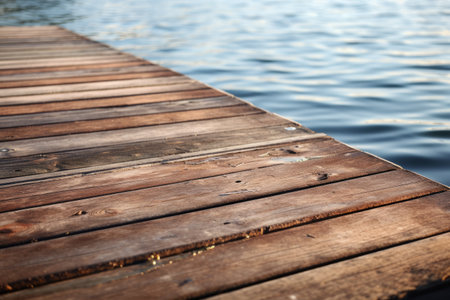 Captivating Perspectives: Exploring the Intimacy of a Wooden Dock --ar 3:2の素材