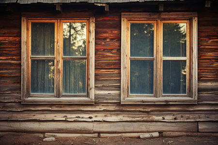 Mystic Charms Echo Through The Weathered Wooden Huts Closed Windows In The Countrysideの素材