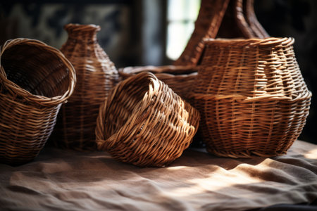 Warm and Versatile: Brown Wicker Baskets for All Your Storage Needsの素材