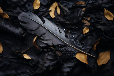 An Enigmatic Encounter: Black Feather Amidst a Sea of Autumns Relics - AR 3:2の素材
