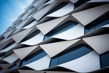 Aesthetic Abstraction: Exploring the Exterior Details of a Contemporary Building as a Mesmerizing Baの素材
