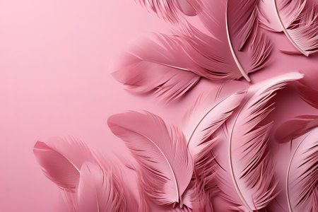 Pink Feather Delight: A Vibrant Composition on a 3:2 Canvasの素材