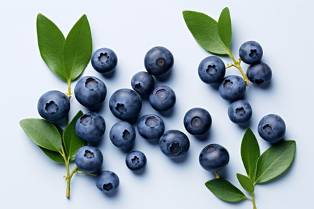 Captivating Flat Lay Photography: Exquisite Blueberries in a 3:2 Aspect Ratioの素材