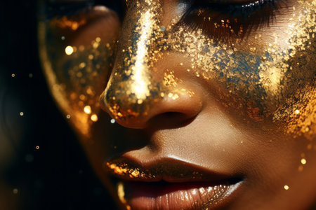 Glistening Elegance: Capturing the Allure of Gold Glitter Through Close-Up Photographyの素材