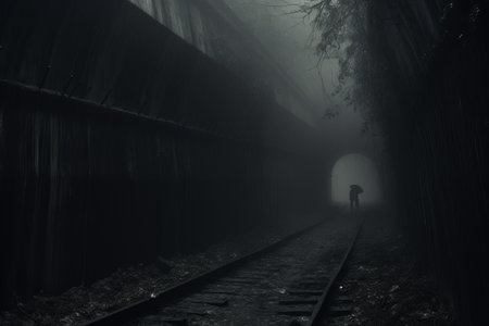 Exploring the Mysterious Depths: Gray Tunnel --ar 3:2の素材