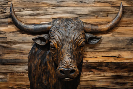 Rustic Elegance: The Artistry of Brown Toro Painted Wooden Wallの素材