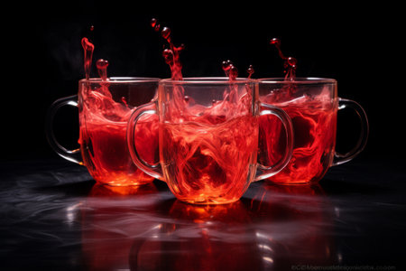 Stunning Red Elixir in a Crystal-Clear Glass Mug -- AR Photography 3:2の素材