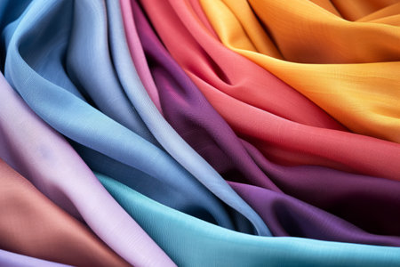 Vibrant Outdoor Scene: A Close-up of Colorful Fabricの素材