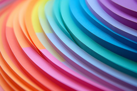 A Vibrant Spectrum: Captivating Close-Up of a 3:2 Rainbow Colored Paperの素材