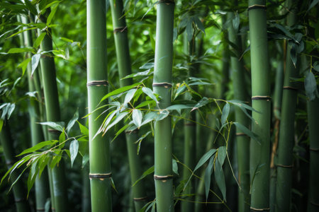 Bamboo Bliss: Exquisite Close-up of Towering Bamboo Trees in AR 3:2の素材