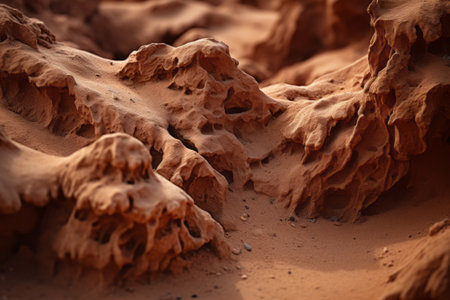 Capturing the Beauty of Nature: Magnificent Brown Rock Sand Formation Up Close --ar 3:2の素材
