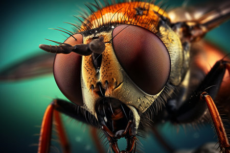 Captivating Macro Shot: Intimate Glimpse of a Fly in 3:2 Aspect Ratioの素材