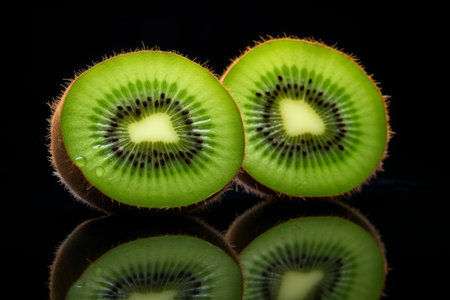 Enchanting Captures: Exquisite Halved Kiwis Revealed in Close-Up --ar 3:2の素材