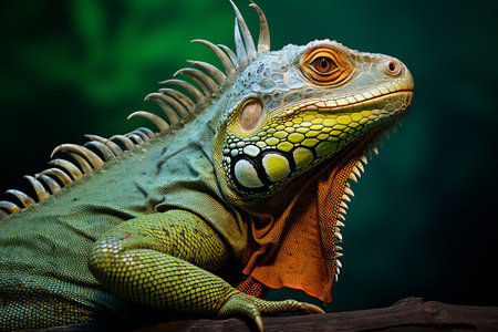 Captivating Macro Shot: Iguana Magnified in Close-Up --ar 3:2の素材