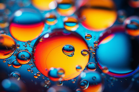 Bubble Burst: Captivating Close-Up of Colorful Liquid Symphonyの素材