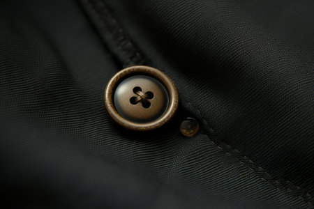 Capturing the Elegance: A Close-Up of the Enigmatic Black Button in a 3:2 Aspect Ratioの素材