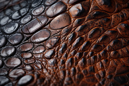 Glimpse into the Intricate Patterns of a Crocodiles Skin in Stunning Close-up - AR 3:2の素材