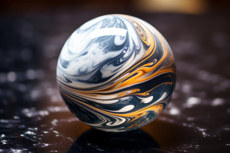Capturing the Details: An Intimate Close-Up of a Marble in 3:2 Aspect Ratioの素材